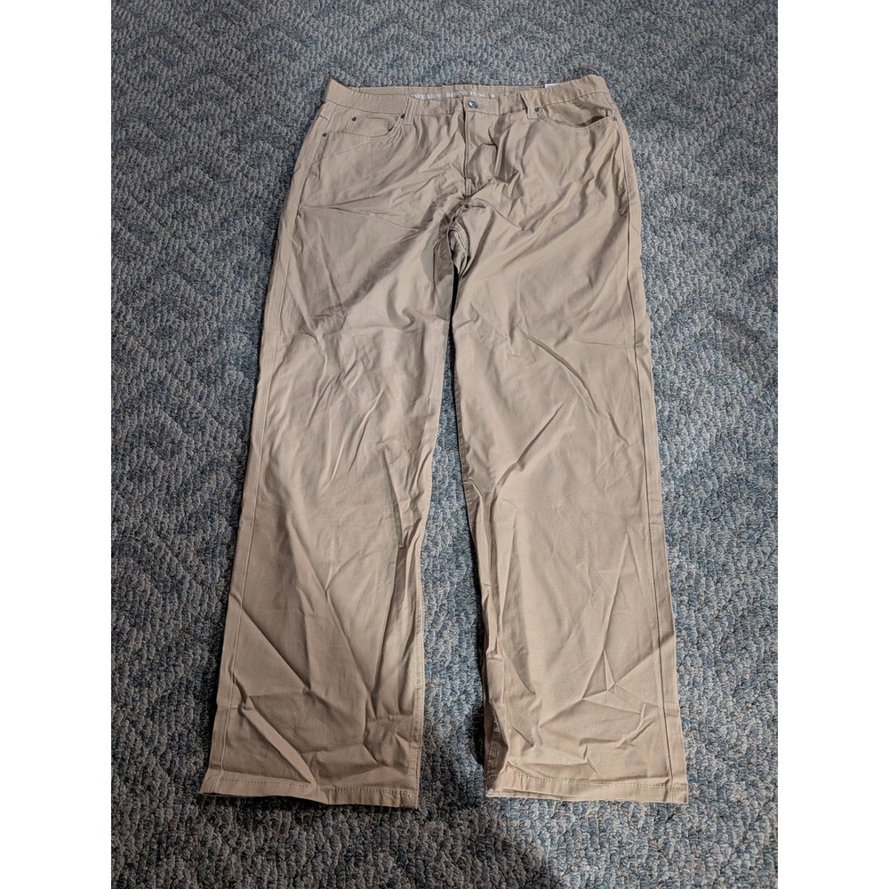 Smiths Workwear Men 38x32 Khaki Stretch 5-Pocket Canvas Pants Relaxed Fit S1102S